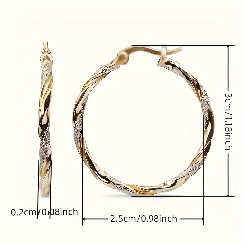 Copper Nickel Twist Hoop Earrings for Women